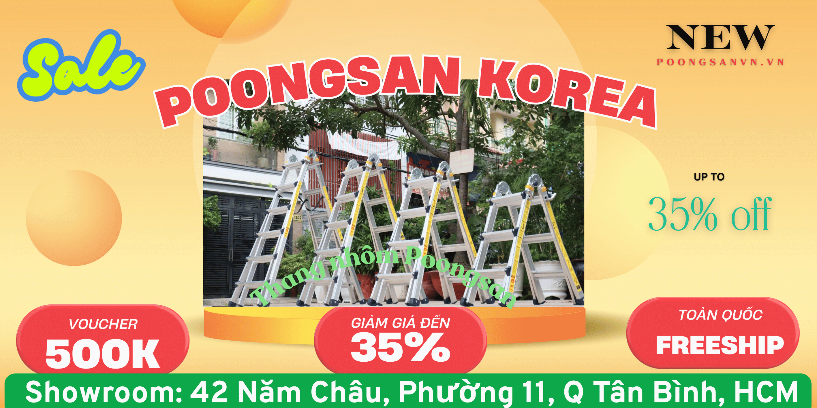 Thang Nhôm Poongsan Korea Nhập Khẩu- Thang Poongsan HCM Giá Tốt